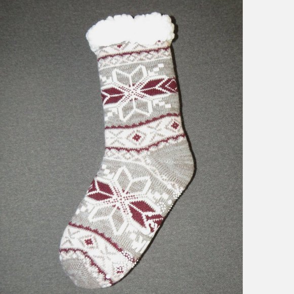 Muk Luks Cabin Socks Slip Resistant Faux Shearling Lining ONE SIZE Slipper Socks - Picture 9 of 11